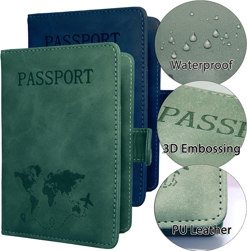 Sovirose Passport Holder for Travel Essentials, 2 Pack Rfid Passport Cover for Women Men - Image 4